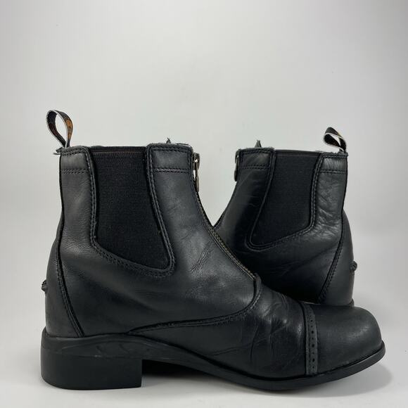Ariat Devon III Zip Paddock Boot Girls Big Kids Youth Size 4 Black Leather - Picture 11 of 11